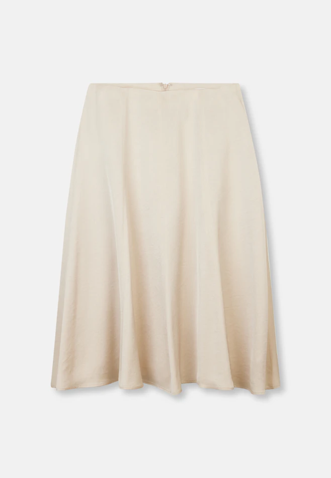 Weit schwingender Bahnenrock aus Satin in Weiß | Seidensticker Onlineshop