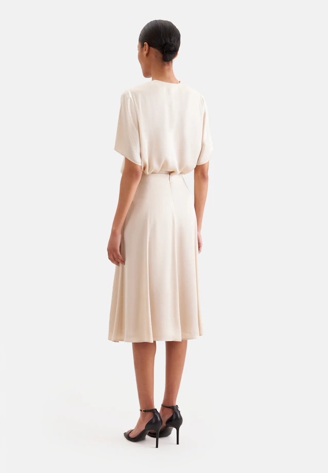 Wide swinging satin panel skirt in Weiß |  Seidensticker Onlineshop