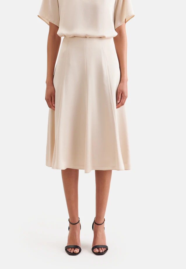 Wide swinging satin panel skirt in Weiß |  Seidensticker Onlineshop