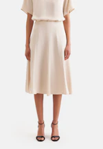 Wide swinging satin panel skirt in Weiß |  Seidensticker Onlineshop