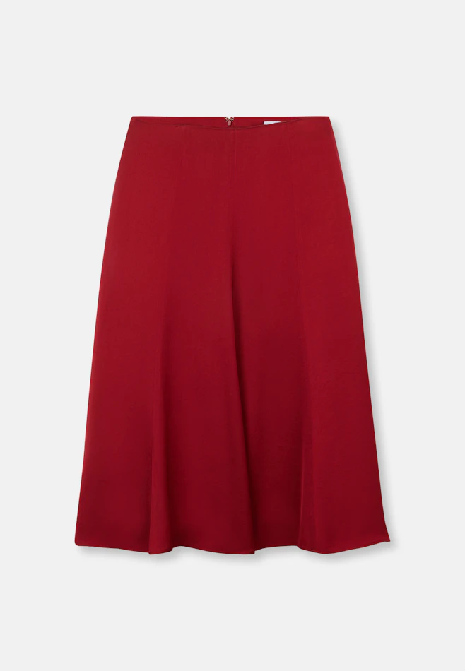 Weit schwingender Bahnenrock aus Satin in Rot | Seidensticker Onlineshop
