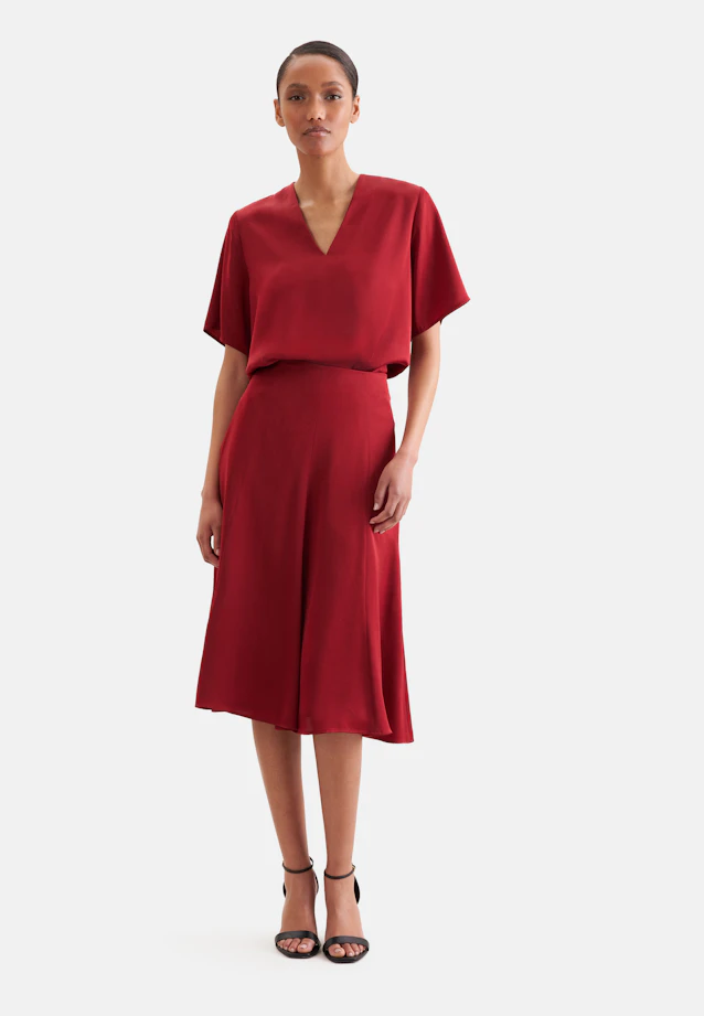 Wide swinging satin panel skirt in Rot |  Seidensticker Onlineshop