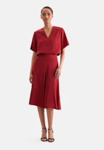 Wide swinging satin panel skirt in Rot |  Seidensticker Onlineshop