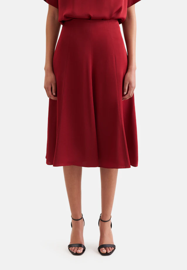 Wide swinging satin panel skirt in Rot |  Seidensticker Onlineshop