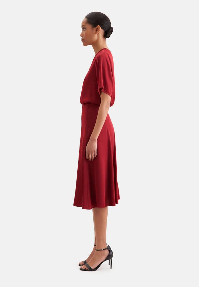 Wide swinging satin panel skirt in Rot |  Seidensticker Onlineshop