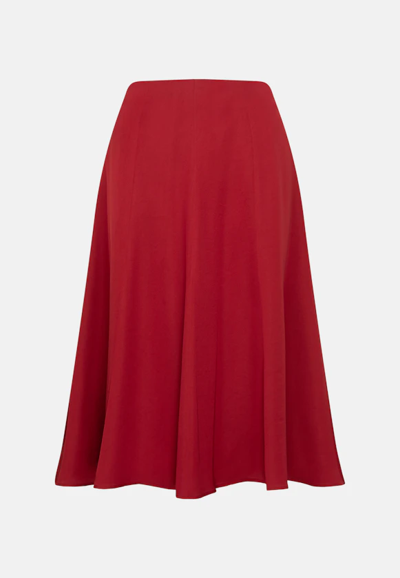 Wide swinging satin panel skirt in Rot |  Seidensticker Onlineshop