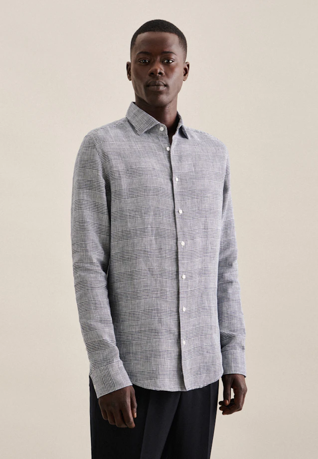 Shaped Business Hemd Karo in Dunkelblau |  Seidensticker Onlineshop