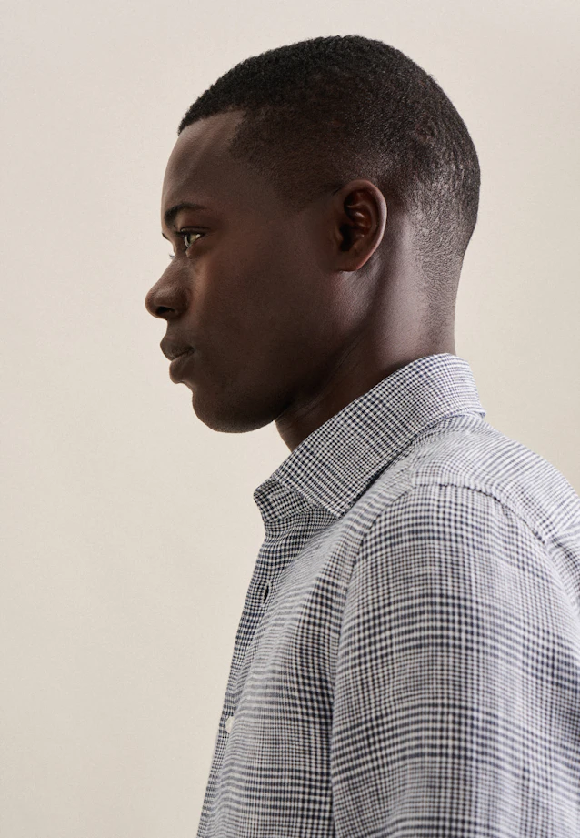 Shaped Business Hemd Karo in Dunkelblau |  Seidensticker Onlineshop