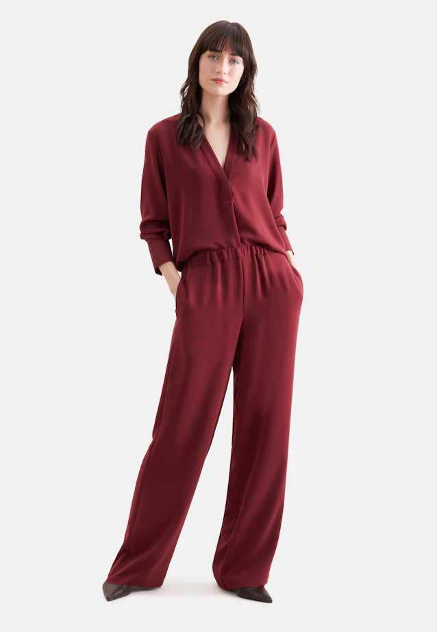 Flowing trousers with elastic waistband and belt loops in Rot |  Seidensticker Onlineshop
