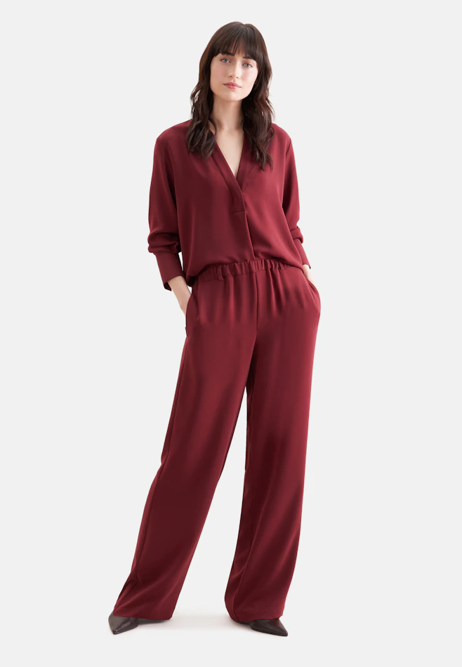 Flowing trousers with elastic waistband and belt loops in Rot | Seidensticker online shop