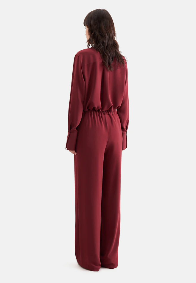 Flowing trousers with elastic waistband and belt loops in Rot | Seidensticker online shop