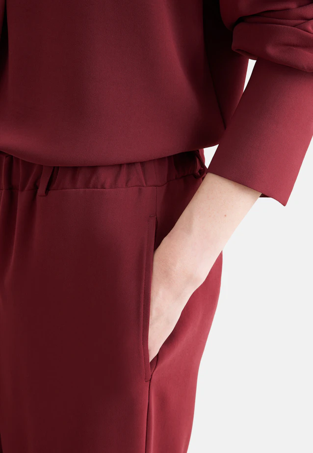 Flowing trousers with elastic waistband and belt loops in Rot |  Seidensticker Onlineshop
