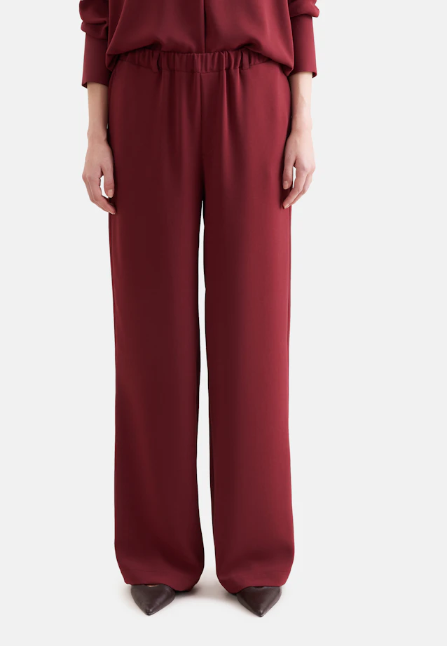 Fließende Hose mit Gummibund und Gürtelschlaufen in Rot |  Seidensticker Onlineshop