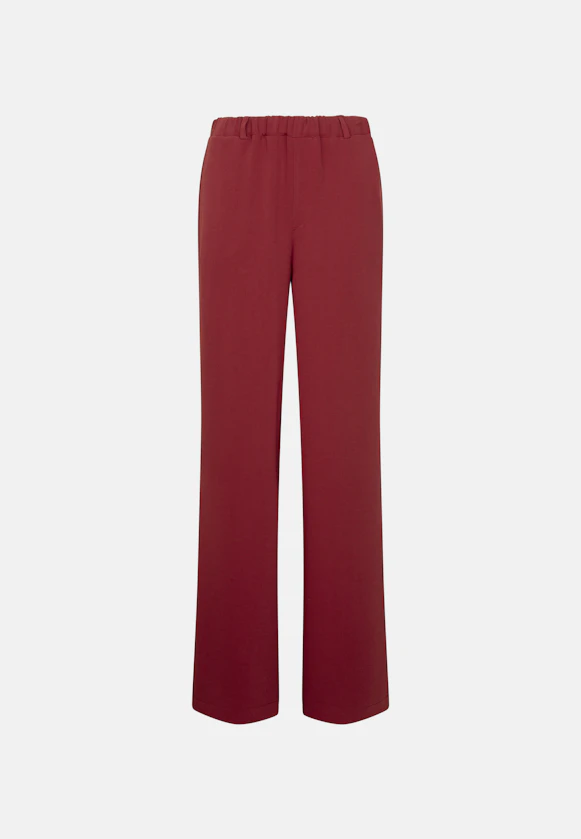 Fließende Hose mit Gummibund und Gürtelschlaufen in Rot |  Seidensticker Onlineshop