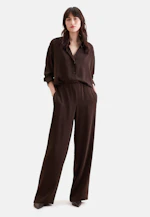 Flowing trousers with elastic waistband and belt loops in Braun |  Seidensticker Onlineshop