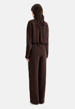 Flowing trousers with elastic waistband and belt loops in Braun |  Seidensticker Onlineshop