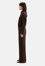 Flowing trousers with elastic waistband and belt loops in Braun |  Seidensticker Onlineshop