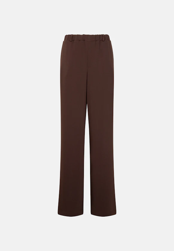Fließende Hose mit Gummibund und Gürtelschlaufen in Braun |  Seidensticker Onlineshop