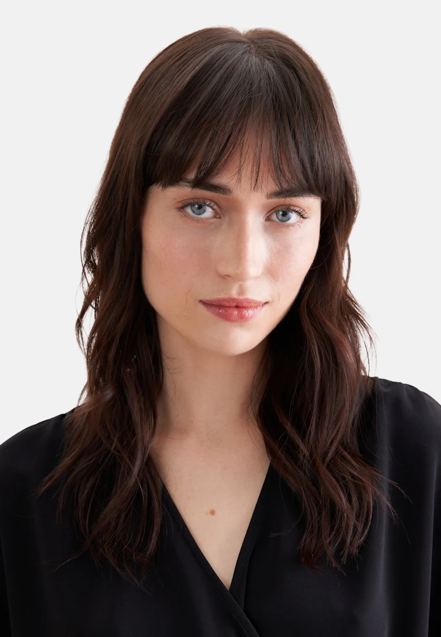 Wrap blouse Uni in Schwarz |  Seidensticker Onlineshop