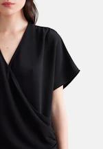 Wrap blouse Uni in Schwarz |  Seidensticker Onlineshop