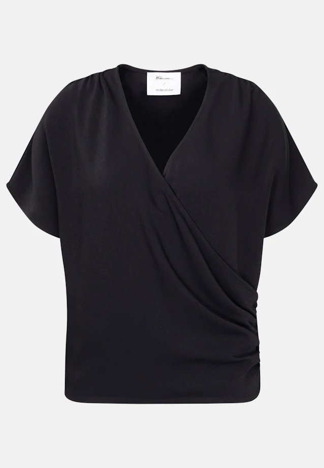 Wrap blouse Uni in Schwarz |  Seidensticker Onlineshop