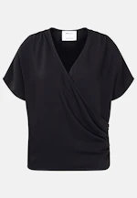 Wrap blouse Uni in Schwarz |  Seidensticker Onlineshop