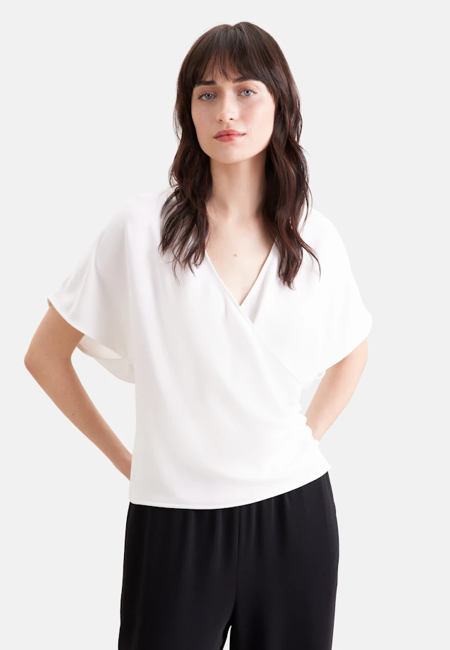 Wrap blouse Uni in Weiß |  Seidensticker Onlineshop