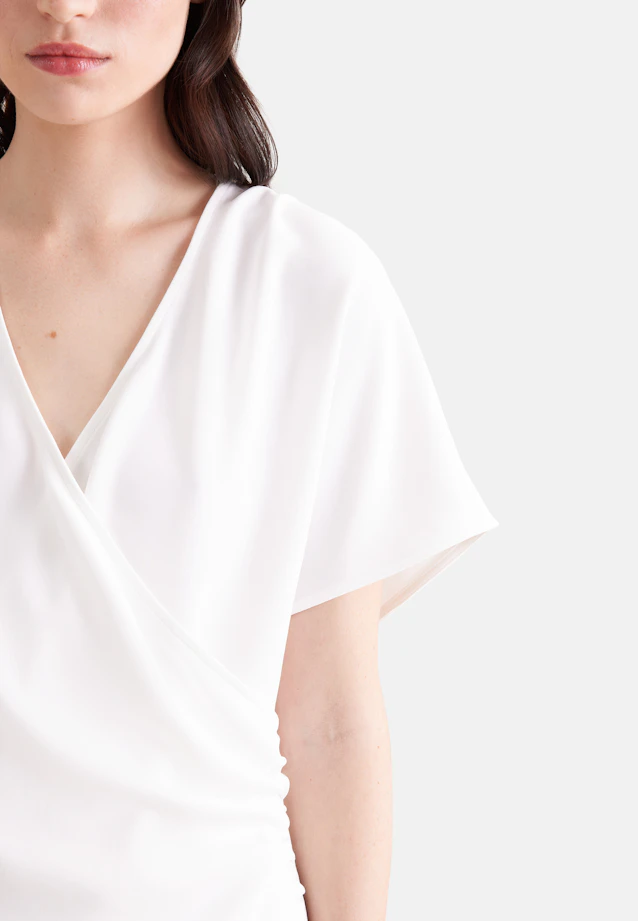 Blouse enveloppante Uni in Blanc |  Seidensticker Onlineshop