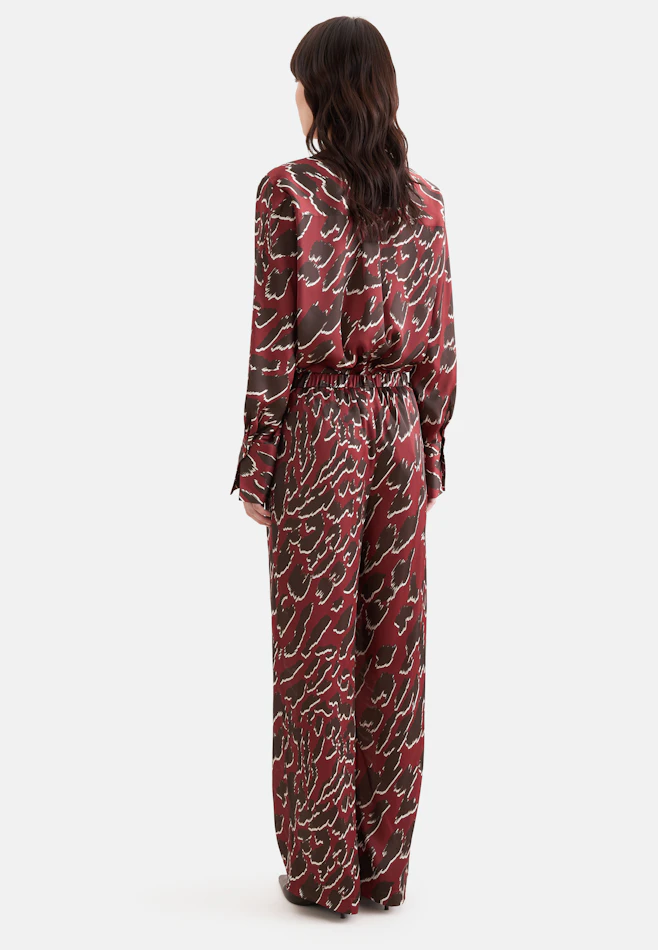 Pantalon fluide avec ceinture élastique et passants de ceinture dans Rouge | Boutique en ligne Seidensticker