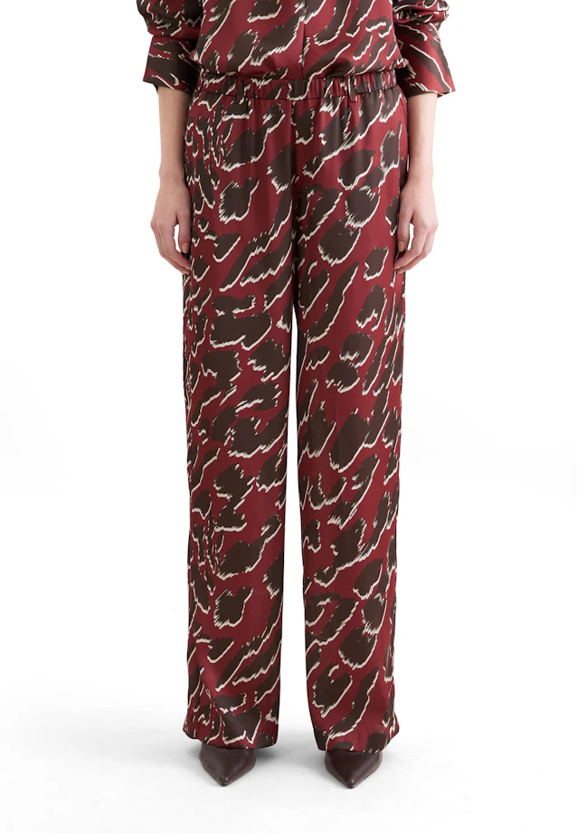 Flowing trousers with elastic waistband and belt loops in Rot |  Seidensticker Onlineshop