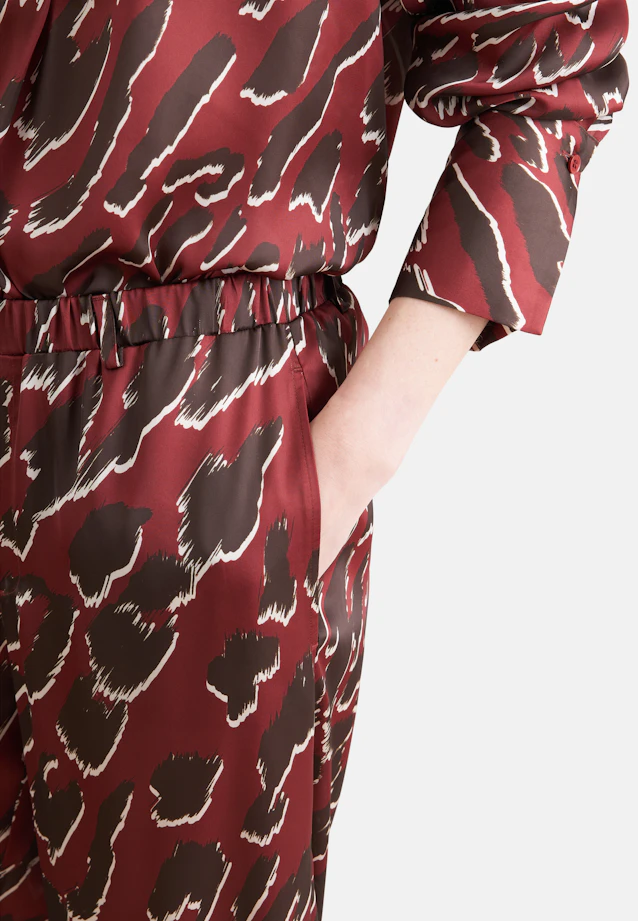 Flowing trousers with elastic waistband and belt loops in Rot |  Seidensticker Onlineshop