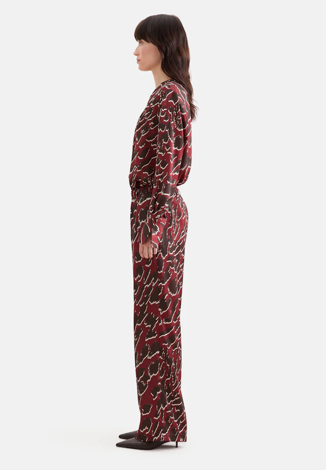 Flowing trousers with elastic waistband and belt loops in Rot |  Seidensticker Onlineshop