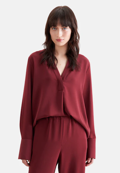 Flowing tunic with stand-up collar in Rot |  Seidensticker Onlineshop