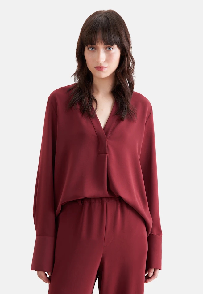 Flowing tunic with stand-up collar in Rot | Seidensticker online shop