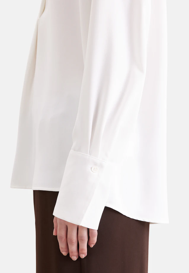 Flowing tunic with stand-up collar in Weiß |  Seidensticker Onlineshop