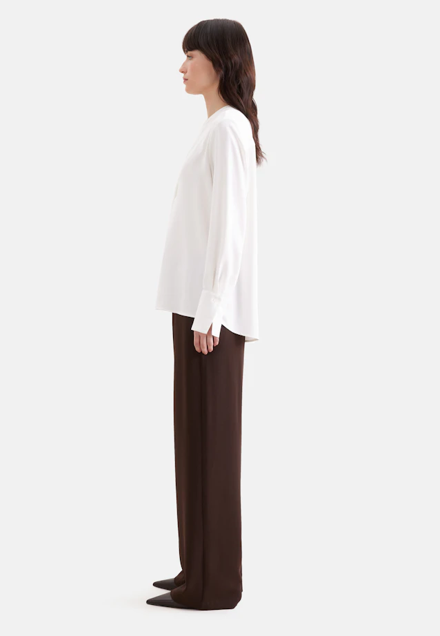 Flowing tunic with stand-up collar in Weiß |  Seidensticker Onlineshop
