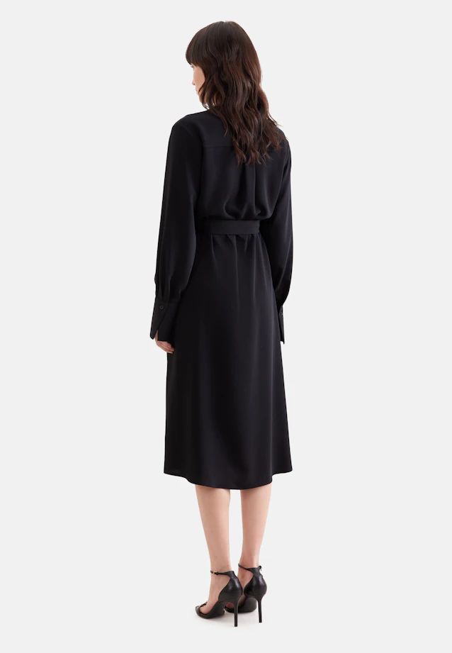 Flowing tunic dress with stand-up collar in Schwarz |  Seidensticker Onlineshop