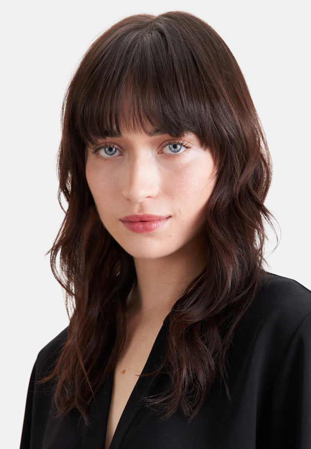 Flowing tunic dress with stand-up collar in Schwarz |  Seidensticker Onlineshop