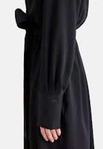 Flowing tunic dress with stand-up collar in Schwarz |  Seidensticker Onlineshop