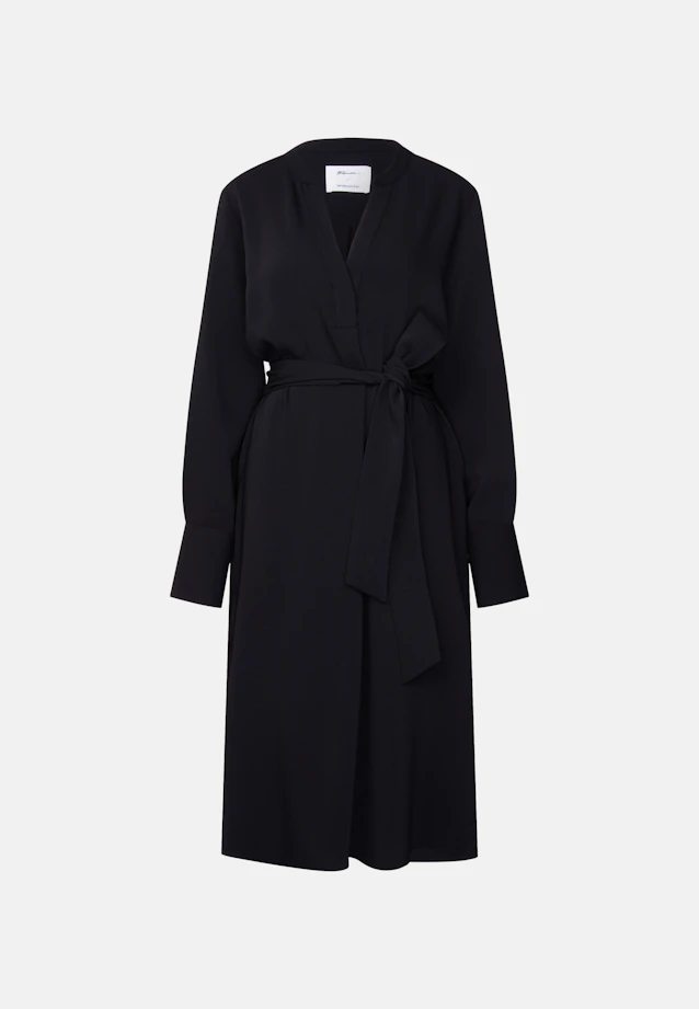 Flowing tunic dress with stand-up collar in Schwarz |  Seidensticker Onlineshop