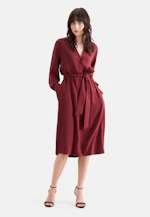 Flowing tunic dress with stand-up collar in Rot |  Seidensticker Onlineshop