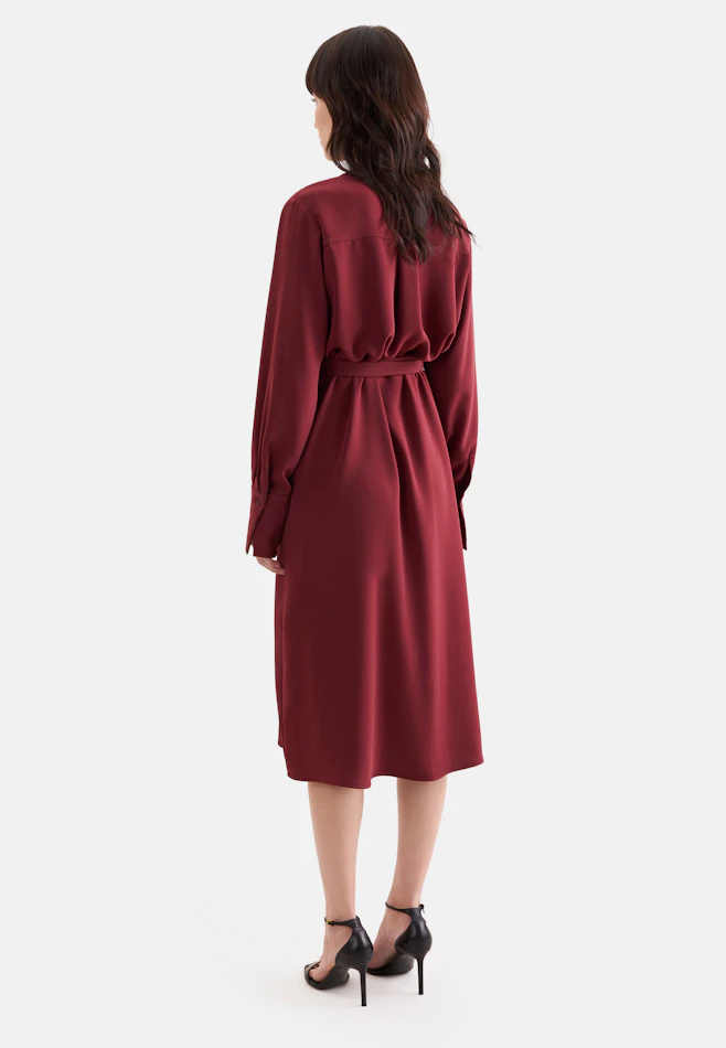 Flowing tunic dress with stand-up collar in Rot | Seidensticker online shop