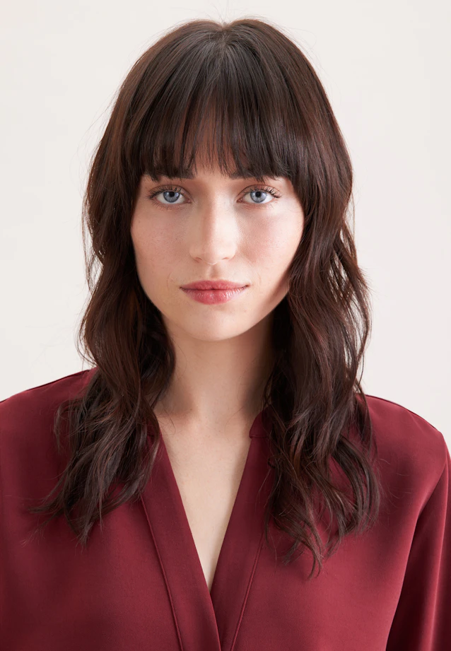 Flowing tunic dress with stand-up collar in Rot |  Seidensticker Onlineshop