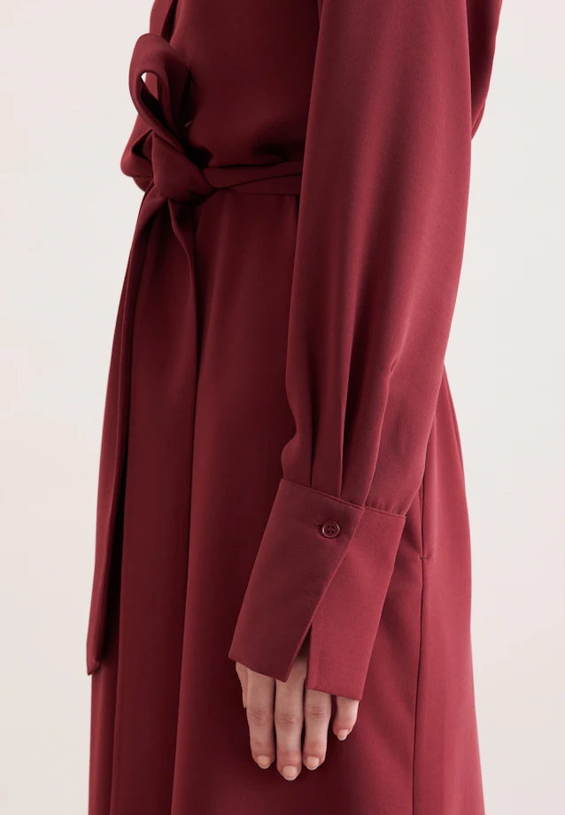 Flowing tunic dress with stand-up collar in Rot |  Seidensticker Onlineshop