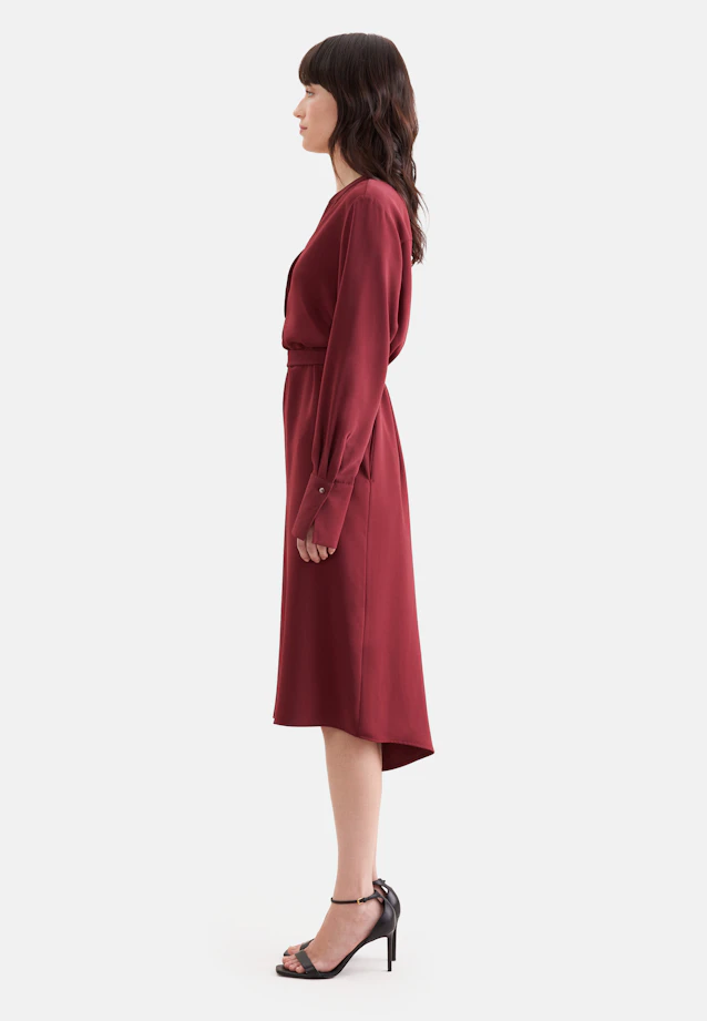 Flowing tunic dress with stand-up collar in Rot |  Seidensticker Onlineshop