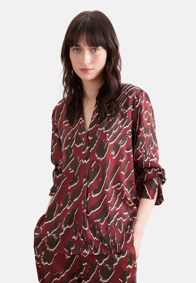 Tunique en satin avec col levé in Rouge |  Seidensticker Onlineshop
