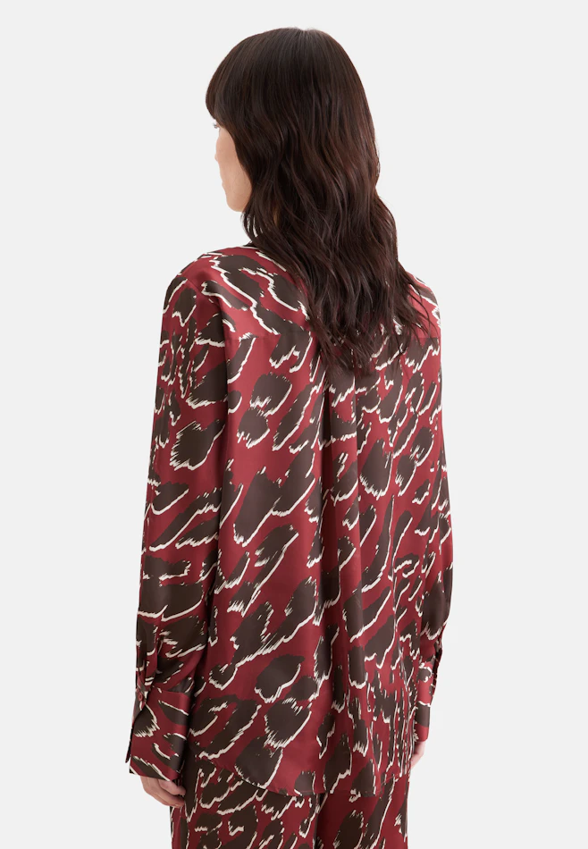 Satin tunic with stand-up collar in Rot | Seidensticker online shop