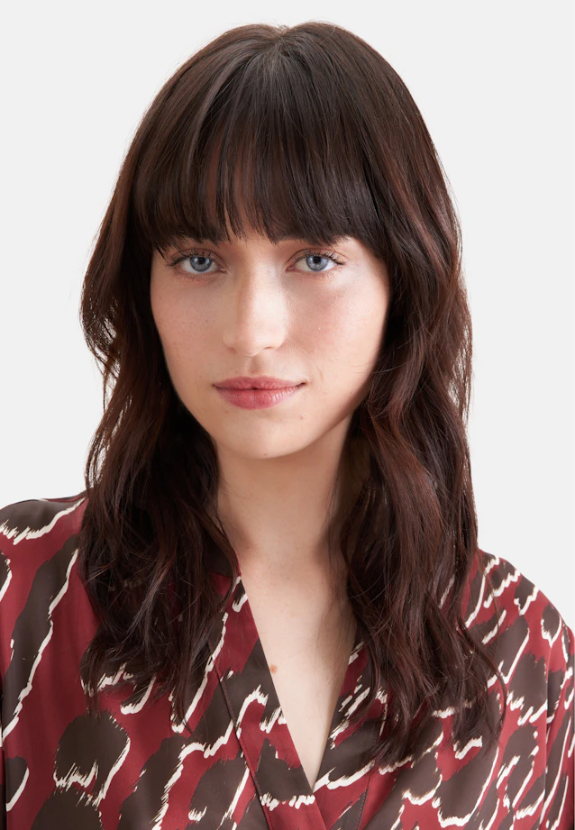 Satin tunic with stand-up collar in Rot |  Seidensticker Onlineshop