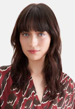 Satin tunic with stand-up collar in Rot |  Seidensticker Onlineshop