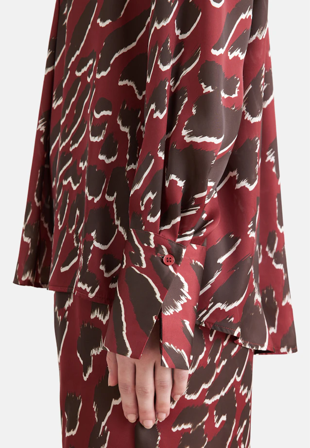 Satin tunic with stand-up collar in Rot |  Seidensticker Onlineshop